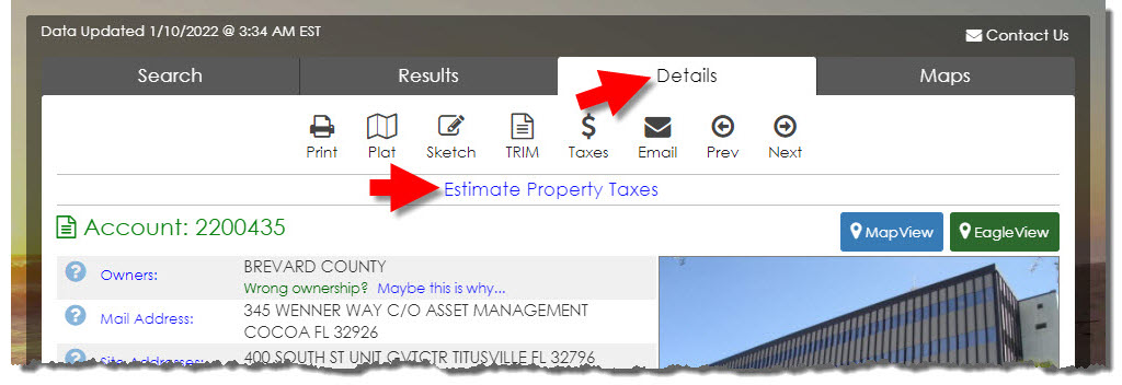Image showing link to BCPAO Real Property Tax Estimator